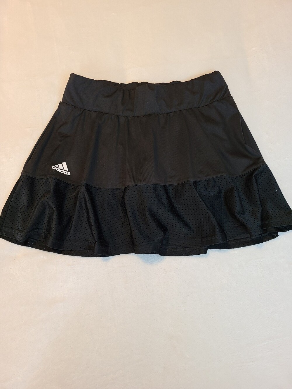 Adidas Women's Black Mesh Flounce Athletic Mini Skort Size Sm